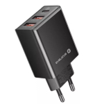 Evelatus ETC06 Premium 32W Adaptive 3 Port 5V-12V 2x USB / USB-C Reisi Laadija Valge