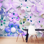 Fototapeet Artgeist Floral Motif - Purple Composition With Jewellery On Light Background 4XLFT1118, 280 cm x 400 cm