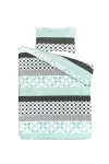 Voodipesukomplekt Kenda Sand Gisele 125, valge v./must v./m&uuml;nt (mint) v., 65 x 65 cm, 140 x 200 cm