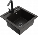 K&ouml;&ouml;givalamu koos kraaniga Mexen Vito Rita, vaik/graniit, 52 cm x 49 cm x 21 cm, kuldne/must/grafiit