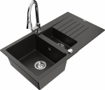 K&ouml;&ouml;givalamu koos kraaniga Mexen Matias Elia, graniit, 90 cm x 50.5 cm x 20 cm, metallic black / gold