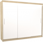 Riidekapp ADRK Antos LED, valge v./sonoma tamm v., 58 cm x 250 cm x 215 cm