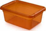Kaanega hoiukarp, esemete hoidmiseks Orplast Base Store Amber, 12.5 l, merevaigu-kollane v., 38 x 28 x 16 cm