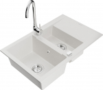 K&ouml;&ouml;givalamu koos kraaniga Mexen Gaspar, vaik/graniit, 73.7 cm x 47.5 cm x 17.7 cm, valge