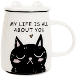 Kaanega kruus Homla Milu 859859, valge v., 0.45 l