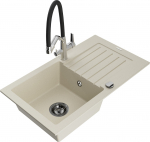 K&ouml;&ouml;givalamu koos kraaniga Mexen Pablo, graniit, 75.2 cm x 43.6 cm x 16.1 cm, beige+black/chrome