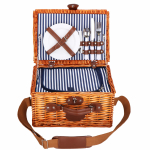 Matkakott Springos Picnic basket for 2 people, sinine v./pruun v./valge v.