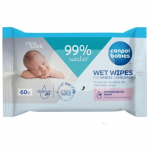 Puhastuslapid beebidele, niisutav/naha puhastamiseks, lastele Canpol Babies Aqua Love, 14/200, 60 tk