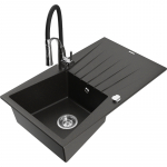 K&ouml;&ouml;givalamu koos kraaniga Mexen Cesar, graniit, 77.5 cm x 47 cm x 19 cm, metallic black/gold+black/chrome v.