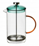 Kohvikann French Press Allesken Peter, 1 l, l&auml;bipaistev v./pruun v./roheline v.