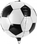 Fooliumist &otilde;hupall &uuml;mmargune PartyDeco Soccer Ball, valge v./must v.