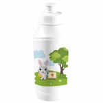 Veepudel Ambition Betty & Bunny, valge v./roheline v., plastik, 0.375 l