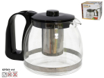 Teekann koos kurnaga Kitchen&GO, 1.25 l, l&auml;bipaistev v./must v.