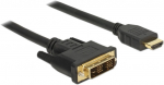 Adapter Delock DVI 18+1 Male to HDMI-A Male DVI, HDMI-A 19 pin male, 1 m, must v.
