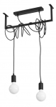 Valgusti rippuv Sollux Salamanca 2, E27, 2 x 60 W, must v.