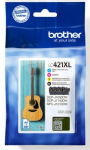 Tindiprinteri kassett Brother LC421XL, kollane v./must v./fuksia (magenta) v.