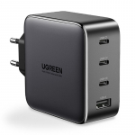 Telefoni laadija Ugreen 100W 3C1A GaN, USB/3 x USB-C, must v., 100 W