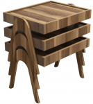 Kohvilaud Kalune Design Roma, p&auml;hklipuu v., 32 - 40 cm x 40 cm x 54.3 - 61.8 cm