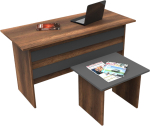 Kontorim&ouml;&ouml;bli komplekt Kalune Design VO8 956LCS2101, antratsiit v./pruun v., 73.8 cm x 140 cm x 60 cm