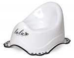 Laste WC pott Maltex Lulu Design, pol&uuml;vin&uuml;&uuml;lkloriid (pvc), valge v./must v., 23 cm x 35 cm x 30 cm