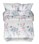 Voodipesukomplekt Rustilė Birdie 6580, valge/roosa/t&uuml;rkiissinine, 150 x 215 cm