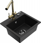 K&ouml;&ouml;givalamu Mexen Milo 6505-77-671600-50-B, graniit, 43.5 cm x 41 cm x 17.1 cm, kuldne/must