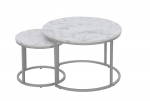 Kohvilaudade komplekt Domoletti, valge v., 38 - 60 cm x 38 cm x 34 - 40 cm