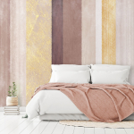 Fototapeet Artgeist Striped Pattern - Abstract Background In Stripes Of Different Colours With Gold Pattern, 105 cm x 150 cm