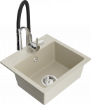 K&ouml;&ouml;givalamu koos kraaniga Mexen Milo Aster, graniit, 43.5 cm x 41 cm x 17.1 cm, beež