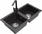 K&ouml;&ouml;givalamu koos kraaniga Mexen Mario Rita, graniit, 82 cm x 43.6 cm x 16.1 cm, must/kroom