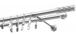 Kardinapuu komplekt Olimp Cylinder Krysztal, 250 cm, &Oslash; 19 mm, roostevaba teras v.