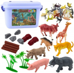 Kujukeste komplekt, koos tarvikutega Lean Toys Jungle World, 58 tk, mitmev&auml;rviline