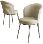 Toolide komplekt Kalune Design Risa 240CHR4156, matt, kroomi v./kreemjasvalge, 41 cm x 45 cm x 87 cm, 2 tk