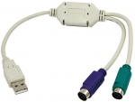Adapter Logilink USB 1.1, Mini-DIN 6-pin female x 2, 0.3 m, hall v.