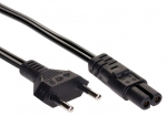 Juhe Akyga Euro plug, IEC-320-C7, 1.5 m, must v.