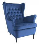 Tugitool Scandinavian Harry Velvet, sinine v./pruun v., 68 cm x 90 cm x 100 cm