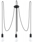 Valgusti rippuv Sollux Chandelier EDISON 3, E27, 3 x 60 W, must v.