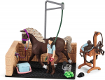 Komplekt Schleich Washing Area with Horse Club Emily & Luna 42438, 20 cm, mitmev&auml;rviline
