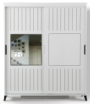 Riidekapp Kalune Design Pasific Home Fuga 160, valge v., 160 cm x 60 cm x 216 cm, peegliga