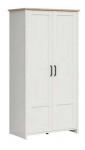 Riidekapp Loksa S455-SZF2D-APW, valge v., 57 cm x 101.5 cm x 200.5 cm