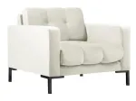 Tugitool Micadoni Home Mamaia Velvet, must v./kreemjasvalge, 87 cm x 92 cm x 78 cm