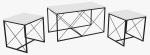 Kohvilaudade komplekt Kalune Design Defne, valge v., 45 - 50 cm x 100 cm x 52 cm, 3 tk