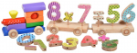 Loendamise m&auml;ng Wood&Joy Math Train, 13 cm, mitmev&auml;rviline