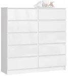 Kummut Akord K120 10SZ CLP, valge v., 121 cm x 120 cm x 40 cm