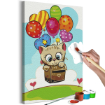 Maalimine numbrite j&auml;rgi Artgeist Kitten With Balloons MA_0626, mitmev&auml;rviline, 40 x 60 cm
