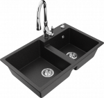 K&ouml;&ouml;givalamu koos kraaniga Mexen Tomas, graniit, 80 cm x 50 cm x 19 cm, must/kroom