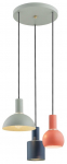 Valgusti rippuv Argon Sines 1479, E27, 3 x 15 W, sinine v./roosa v./hall v.