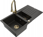 K&ouml;&ouml;givalamu koos kraaniga Mexen Matias Elia, graniit, 90 cm x 50.5 cm x 20 cm, metallic black / gold