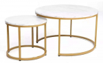 Kohvilaudade komplekt Dion, marmor v., 80 cm x 80 cm x 48 cm, 2 tk