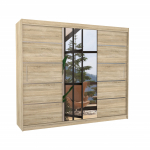 Riidekapp ADRK Salto 250, pruun v., 58 cm x 250 cm x 215 cm, peegliga